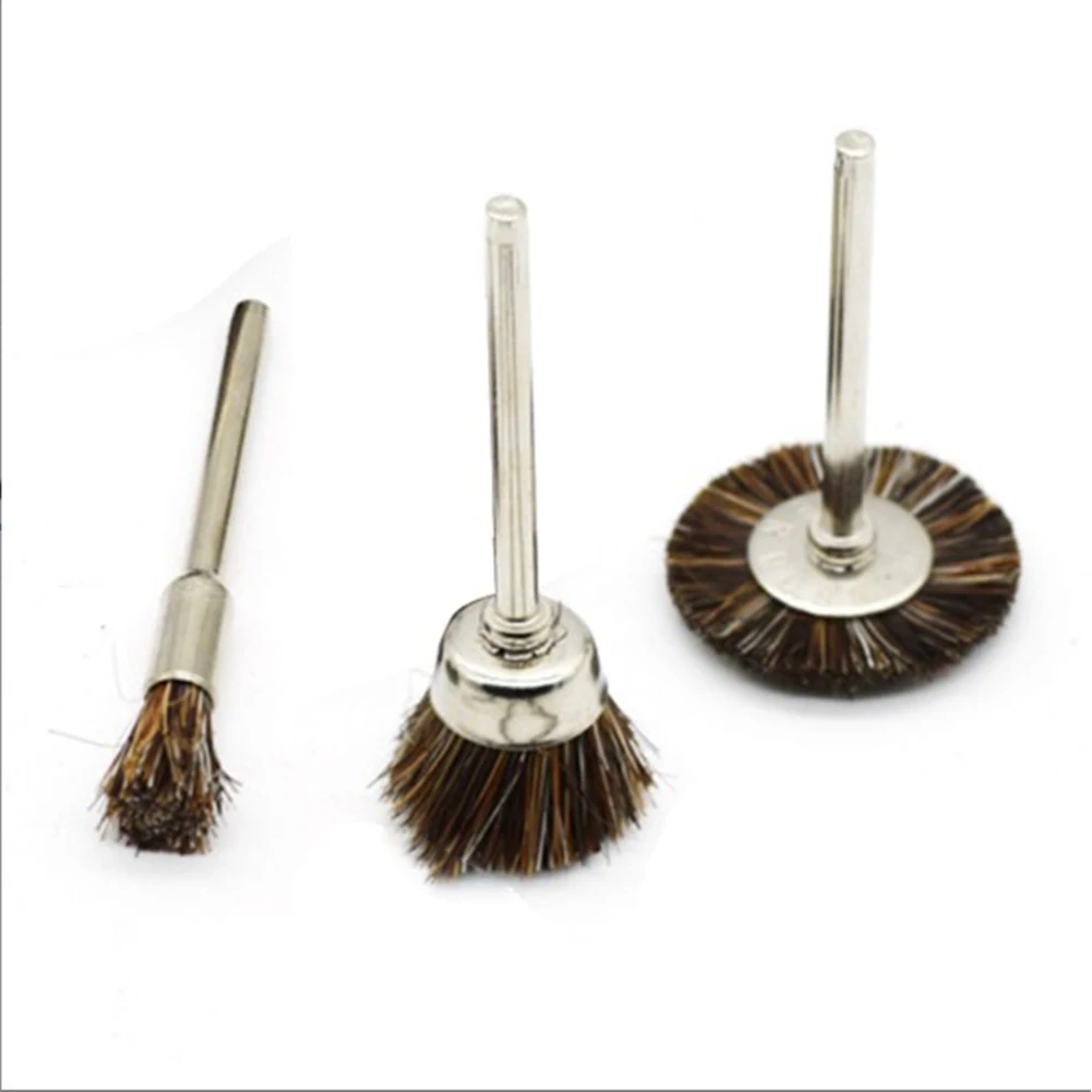 

Multi Purpose Horse Hair Line Wire Brush Set for Rotary Tools Ideal for Dust Removal and Treatment (3pc)