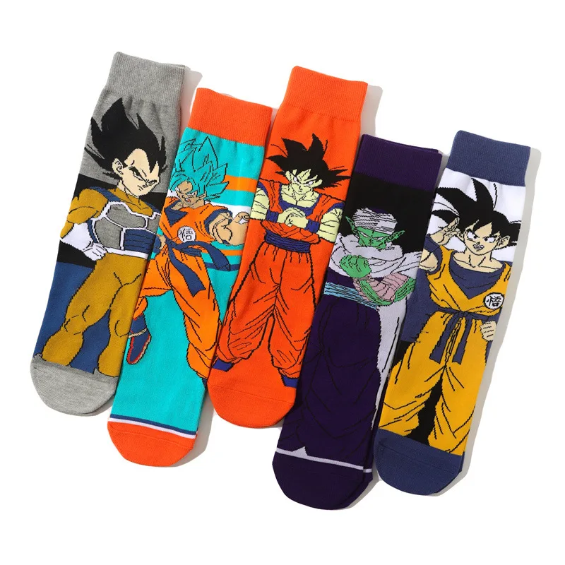 Dragon ball son goku anime meias dos homens dos desenhos animados hip hop  imprimir skate meias personalidade casual algodão meia longa respirável -  AliExpress