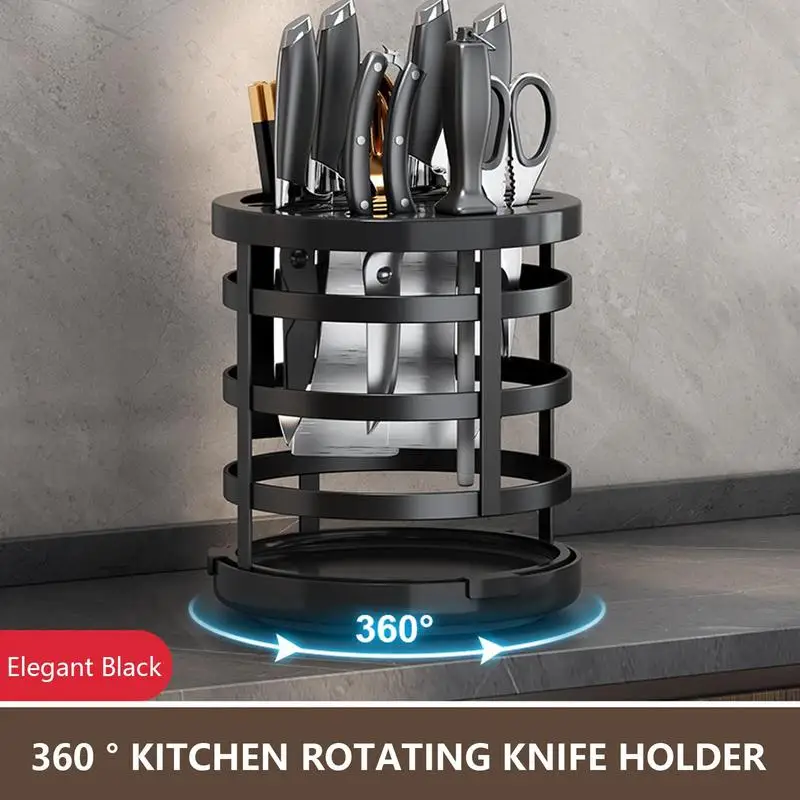 Rotating Knife Holder, Rotatable Utensil Holder For Kitchen