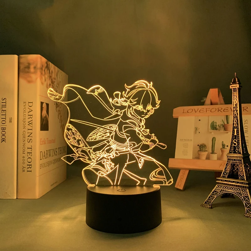 Genshin impact Kaedehara Kazuha 3d led lamp for bedroom manga night lights anime action figure Decoration children Kawaii gift dinosaur night light Night Lights