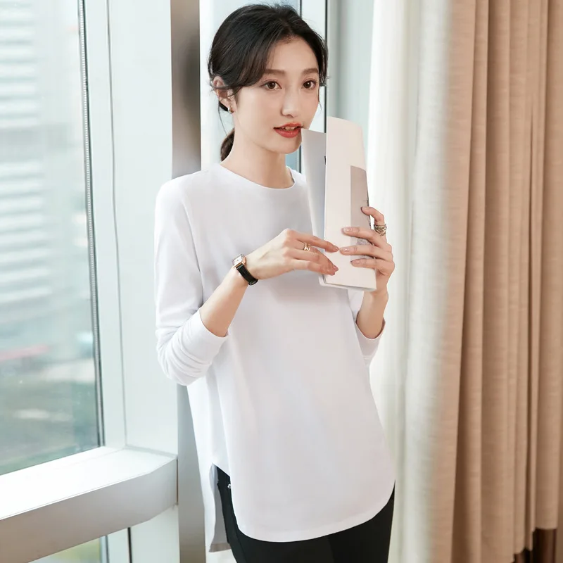 

New 2023 Long T Shirt Women Cotton Long Sleeve Ropa Mujer Spring Autumn Tshirts Basic Tops Tees Casual Women Tunic Tops