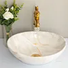 Ceramic Bathroom Sink Basin Household Art Wash Basin Balcony Vessel Gold Sinks Toilet Sink Small Shampoo Basins N 6