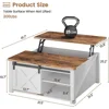 31.5 Inc Coffee Table, Square  Lift Top Coffees Tables  with Large Hidden Storage Compartment and Adjustable Shelves 6