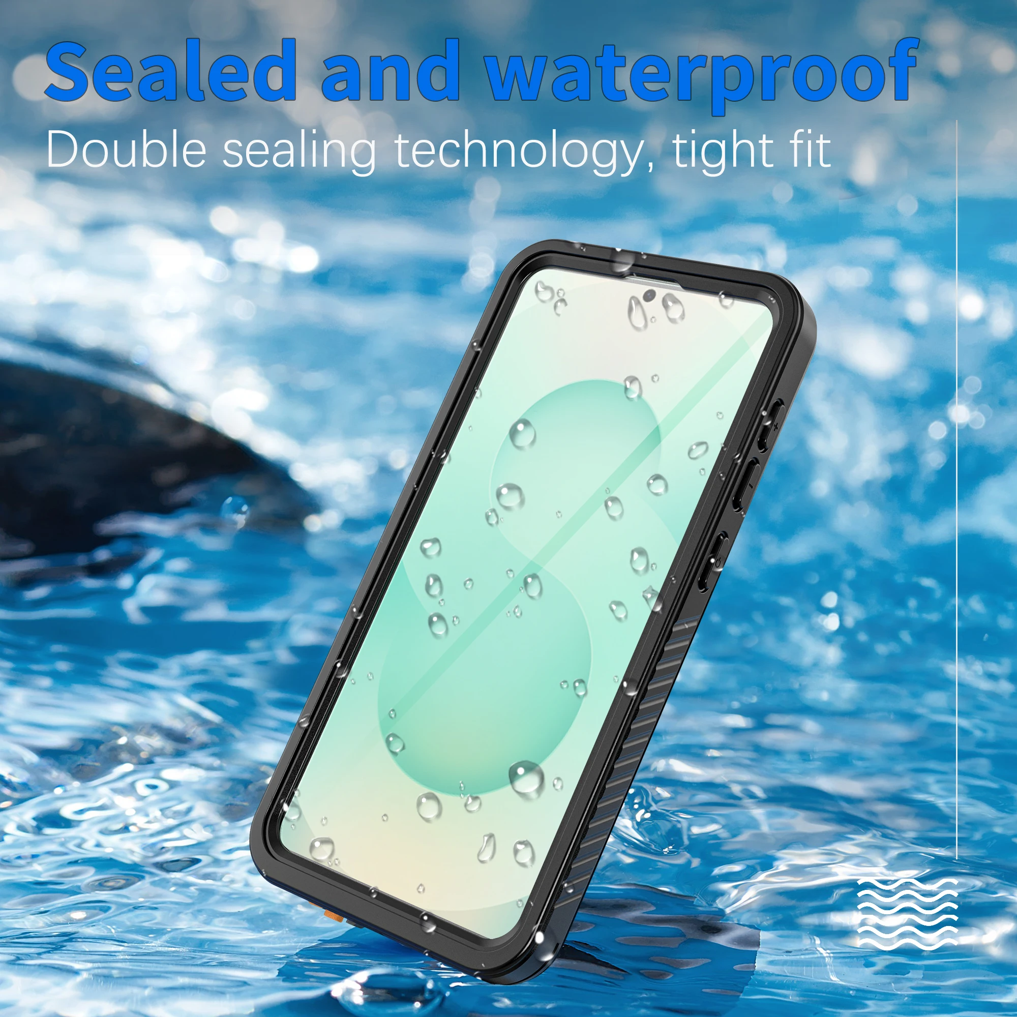 Waterproof Shockproof Solid-Color Phone Case with Full Enclosure
