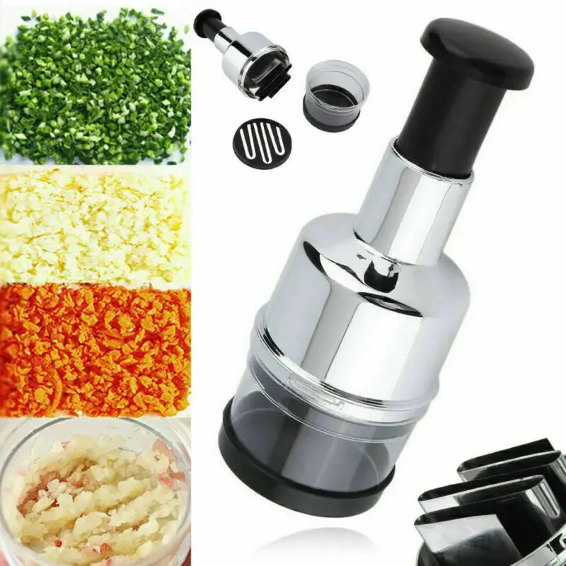 

Kitchen Multifunctional Vegetable Cutter Manual Garlic Press manual chopper slap chopper Stainless Steel Handheld Grinder