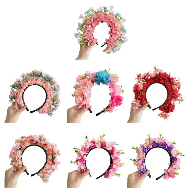 

Bride Flower For Wedding Floral Garlands Hair Wreath Flower Headbands Women Bride Floral Headbands Dropship