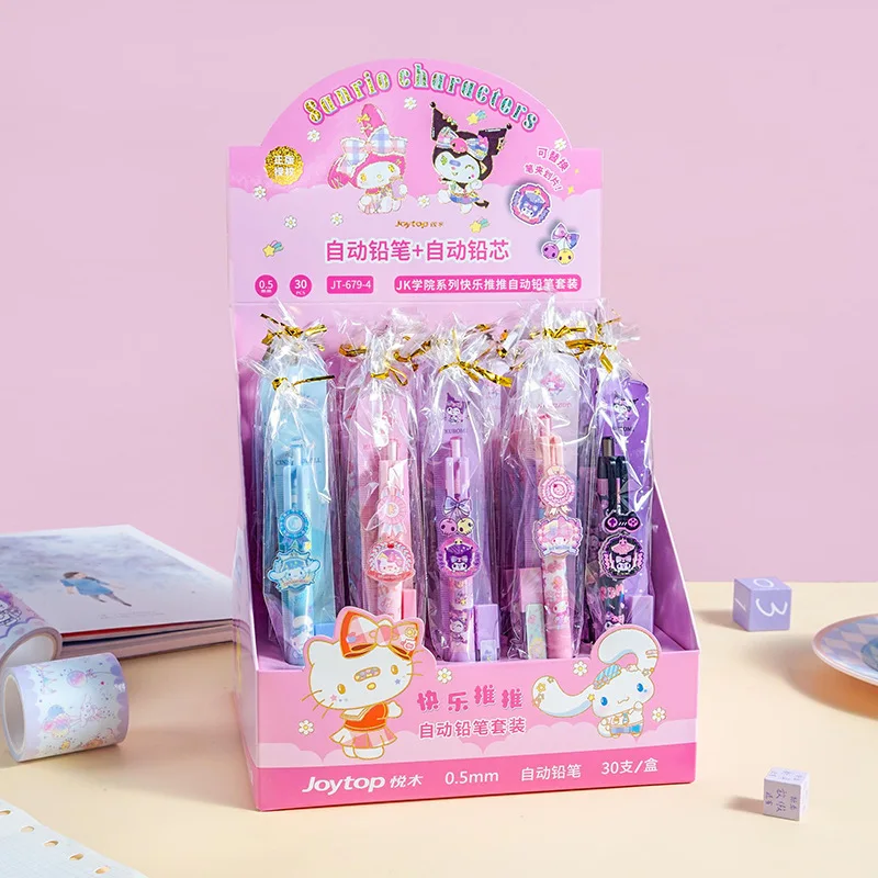 

Карандаш Sanrio механический с героями мультфильмов, 15/30 шт., Melody Kuromi Hello Kitty, передвижной карандаш для скетчей, писать 0,5, канцелярские принадлежности для студентов, оптовая продажа