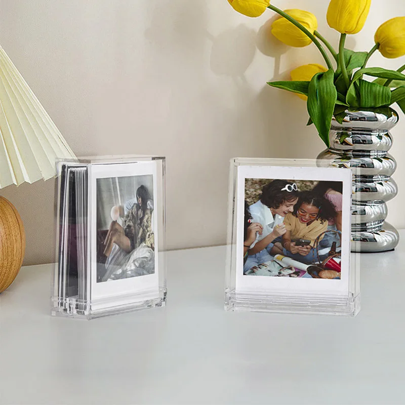 3-Inch/SQ Image Storage With Double-Sided Transparent Square Frame for Fujifilm Instax Mini 12/11/8/9/7 SQUARE SQ1 EVO acrylic digital photo frame