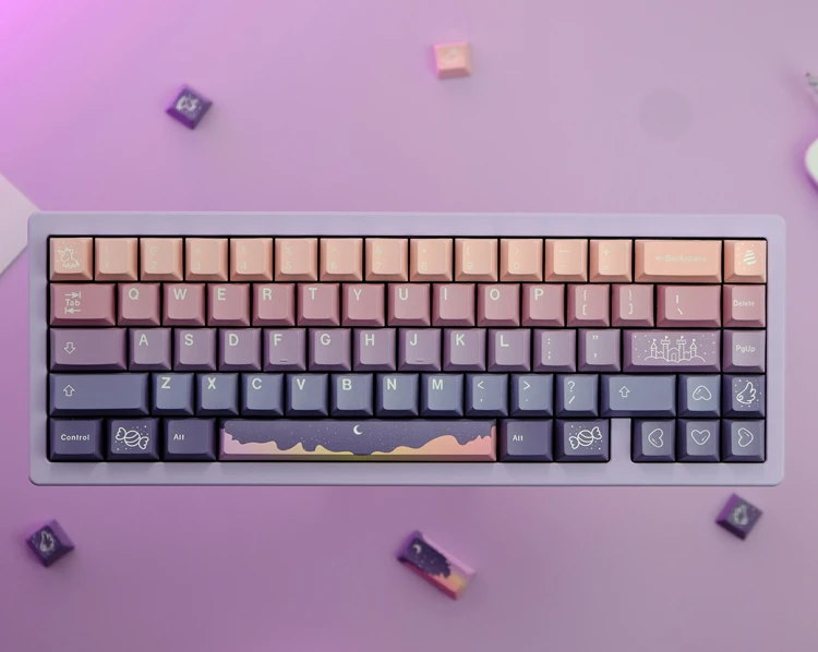 Perfil Cherry, Keycap azul gradiente, 61, 74,