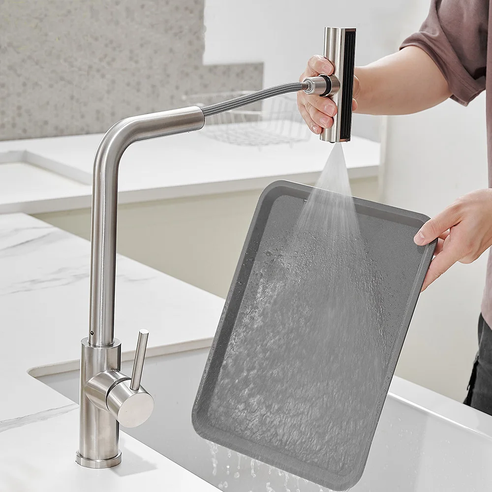 Kitchen Faucet With Pull Down Sprayer | Single Handle Brushed Nickel Kitchen Faucet With Pull Down Sprayer