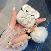 For Airpods Pro3/Pro2/Pro Case Cute Glitter Bowknot Crystal Earphone Protective Cover Pendant For Airpods 4/3/1or2 Earbuds Case 5