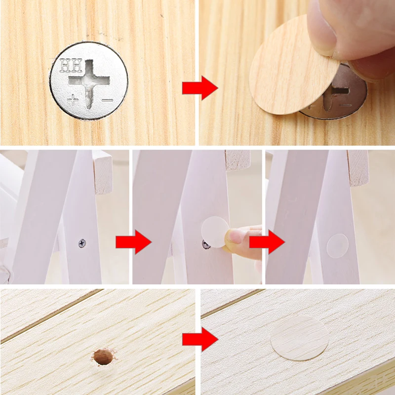 Description Picture 6 of item54pcs New Furniture Cabinet Self-adhesive Sealing Stickers Table Screw Hole Decorative Anti-dust PVC Furniture Cover Stickers