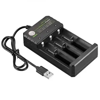 4 Slot USB Charger Independent Charging 4.2V Li-ion Battery 2X 3X 4X Portable Rechargeable Battery Charger for 18650 18350 18500 8