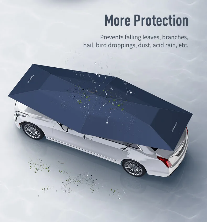 Super Große 5,2 m Auto Sonnenschirm Regenschirm Voll Automatische Klapp Dach Sommer Sonnencreme Schuppen Fernbedienung Tragbare Baldachin Abdeckung – Detail 14
