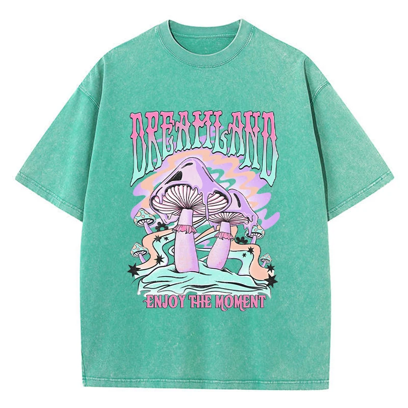 Dreamland Enjoy The Moment Graphic Men T Shirt Fashion Casual Tshirt Street Comfortable Tees Clothing Cool Big Size T-Shirts