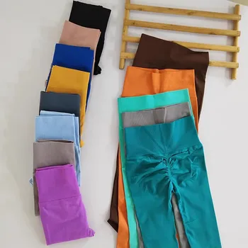 Leggings da yoga senza cuciture da donna Sexy a vita alta con controllo della pancia Scrunch Butt Lifting Pantaloni da allenamento per corsa Sport all'aria aperta Fitness