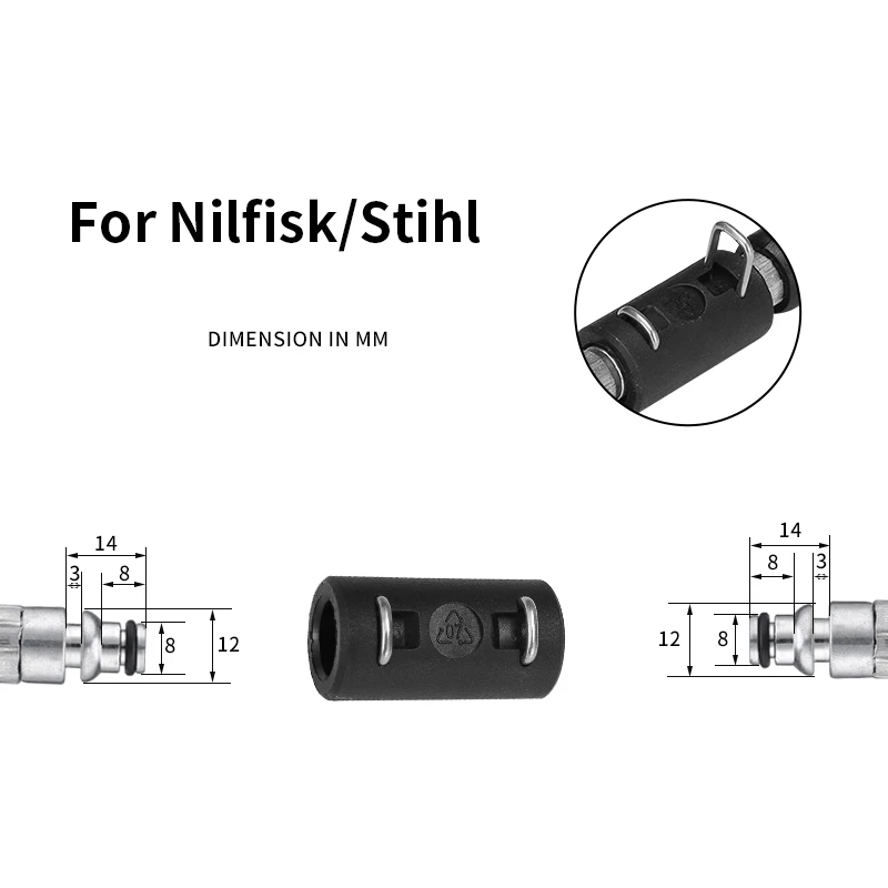 Extension Pipe Connector For Pressure Washer Hose Adapter For Karcher Bosch Nilfisk Sthil Connect More Pipe Hose Into One 5