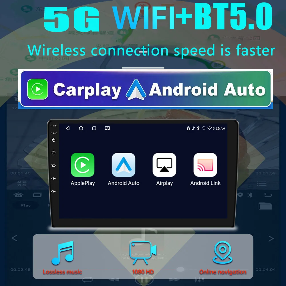 Android 13 Autoradio für Peugeot 307 307CC 307SW 2002-2013 mit Wireless Carplay & Android Auto - 9 Zoll Touchscreen Autoradio mit WiFi GPS Mirror Link DSP FM/RDS Radio SWC AHD Rückfahrkamera