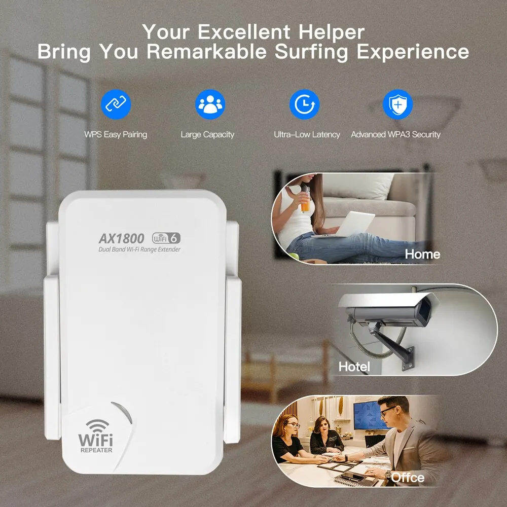 FENVI WiFi6 Dual Band Gigabit Wireless Repeater and Signal Booster