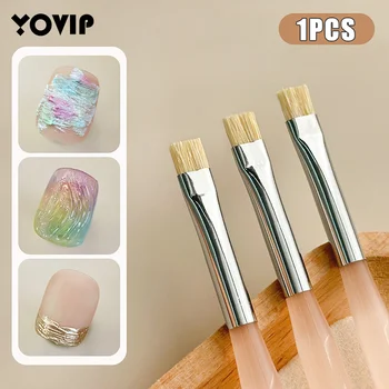 Pennello per texture per nail art Pennello per unghie con punta francese Pennello per terapia della luce Strumento per pittura per manicure in plastica Pennello per smalto per nail art