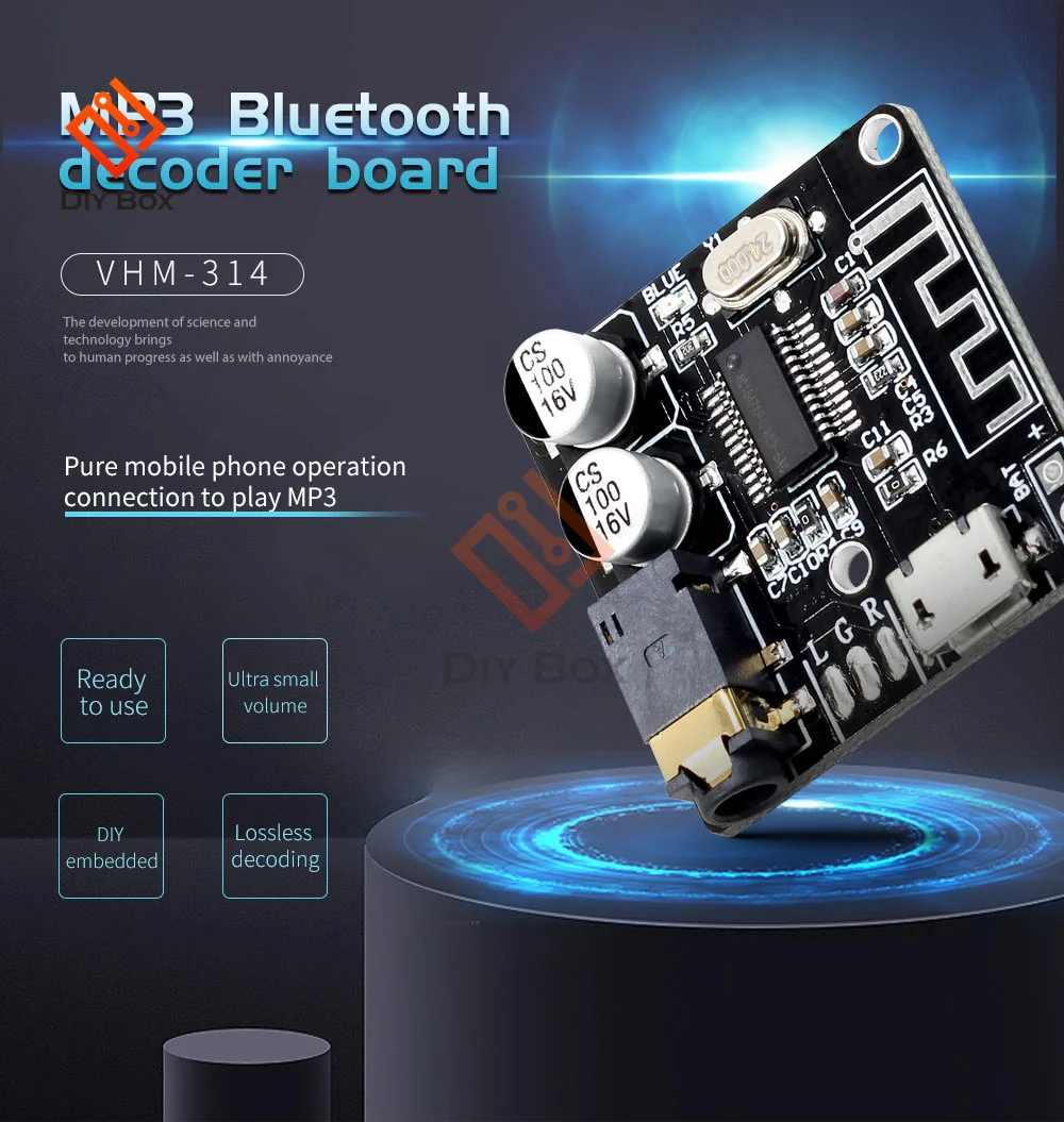Bluetooth Audio Receiver Board 10pcs Bluetooth Audio Receiver Board VHM-314 Bluetooth 5.0 MP3 Lossless Decoder Board Wireless Stereo Music Module 3.7-5V