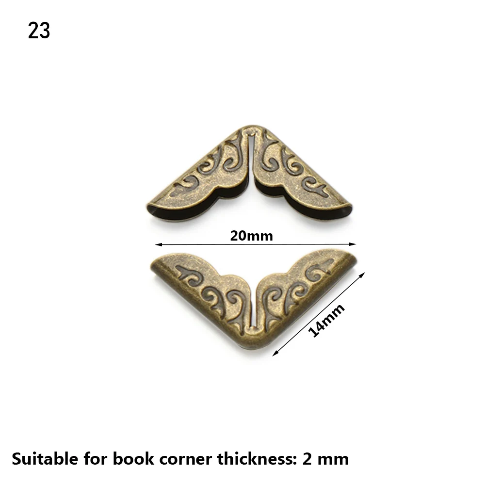 Set of 4 Metal Decorative Corner Protectors for Books, Albums, Menus, and Crafts