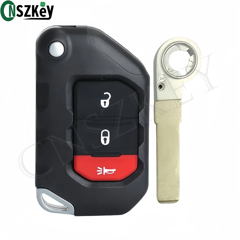 Colding Car Key Shell For Jeep Wrangler Rubicon Sahara JK JL SIP22 Blade With LOGO key case car key shell key cover folding car key shell fob cover