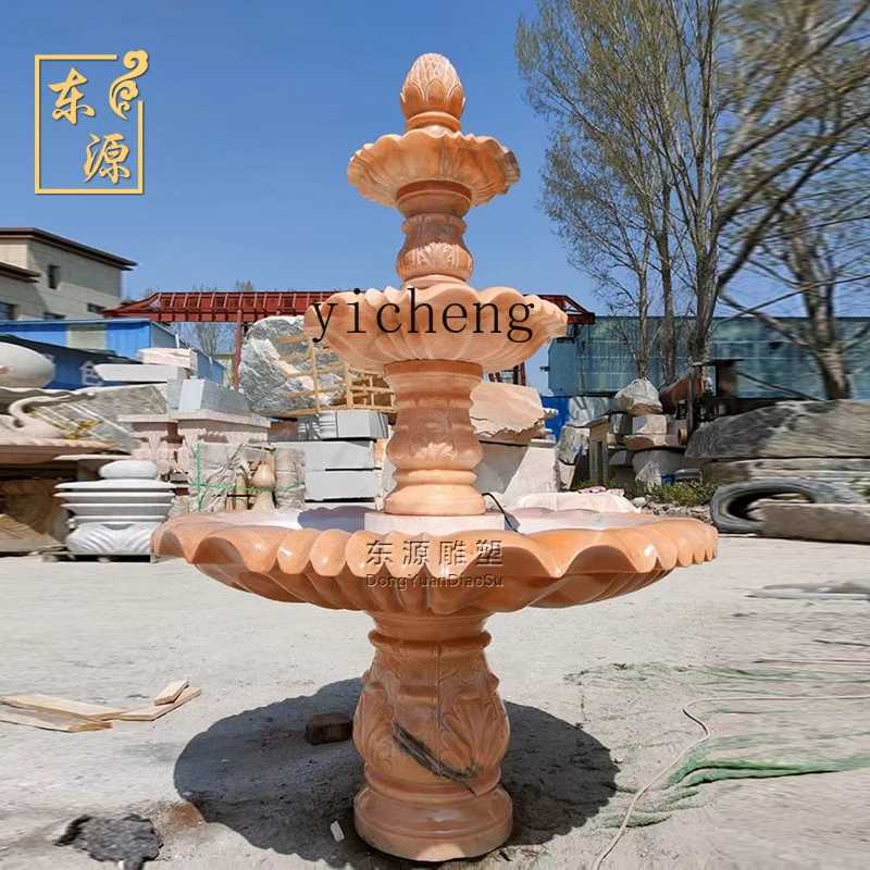 ZC 石の噴水天然大理石水スプレー風景流水 Shengcai 風水ボール築山