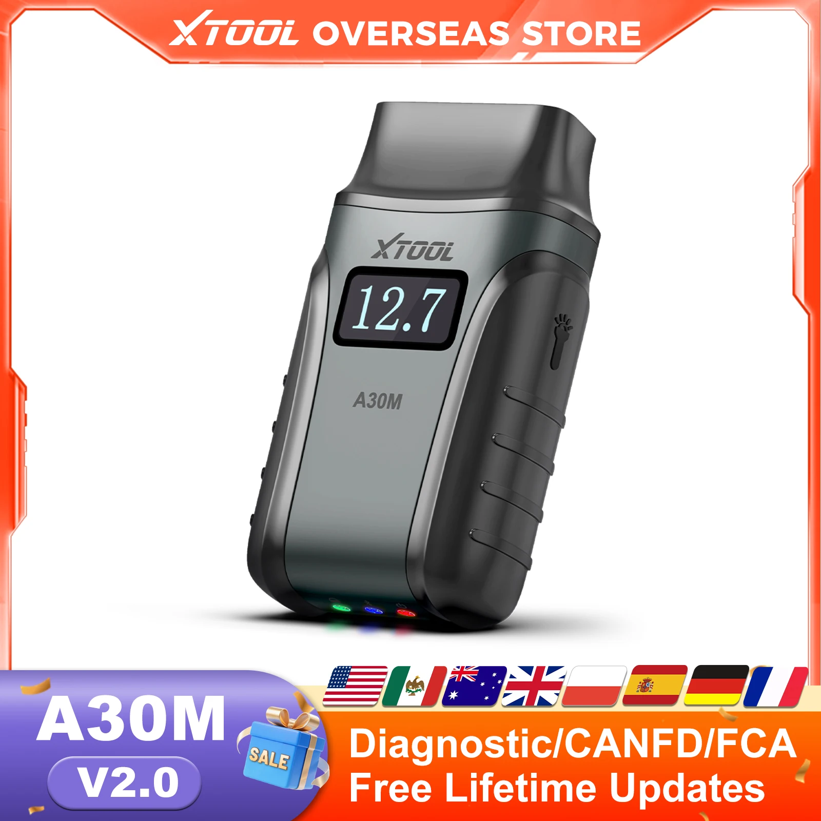 XTOOL A30M V2.0 All-System OBD2 Scanner – Bidirectional, Bluetooth, Free Updates (Used)