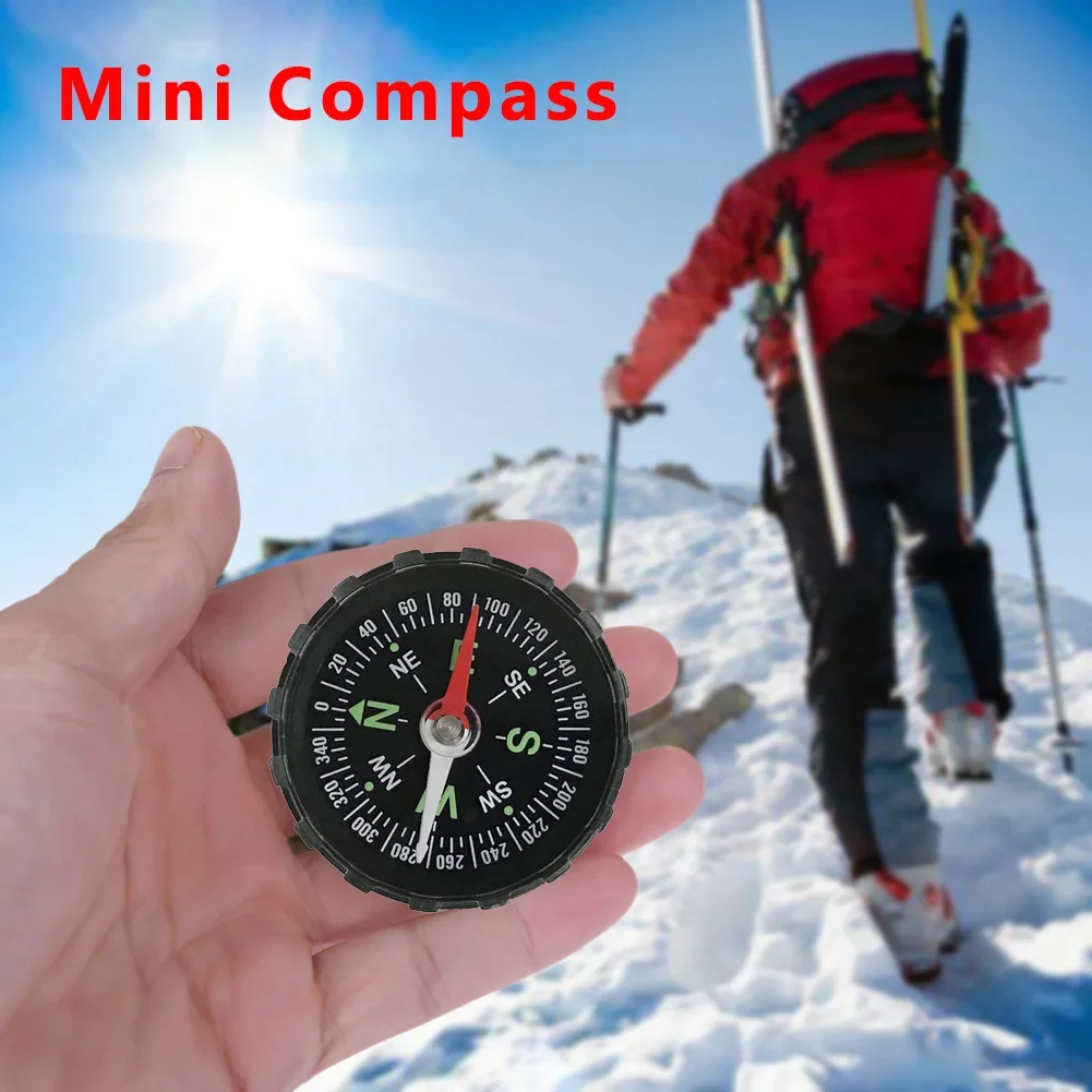 1-10PCS Portable Mini Camping Compass Navigation Button Design
