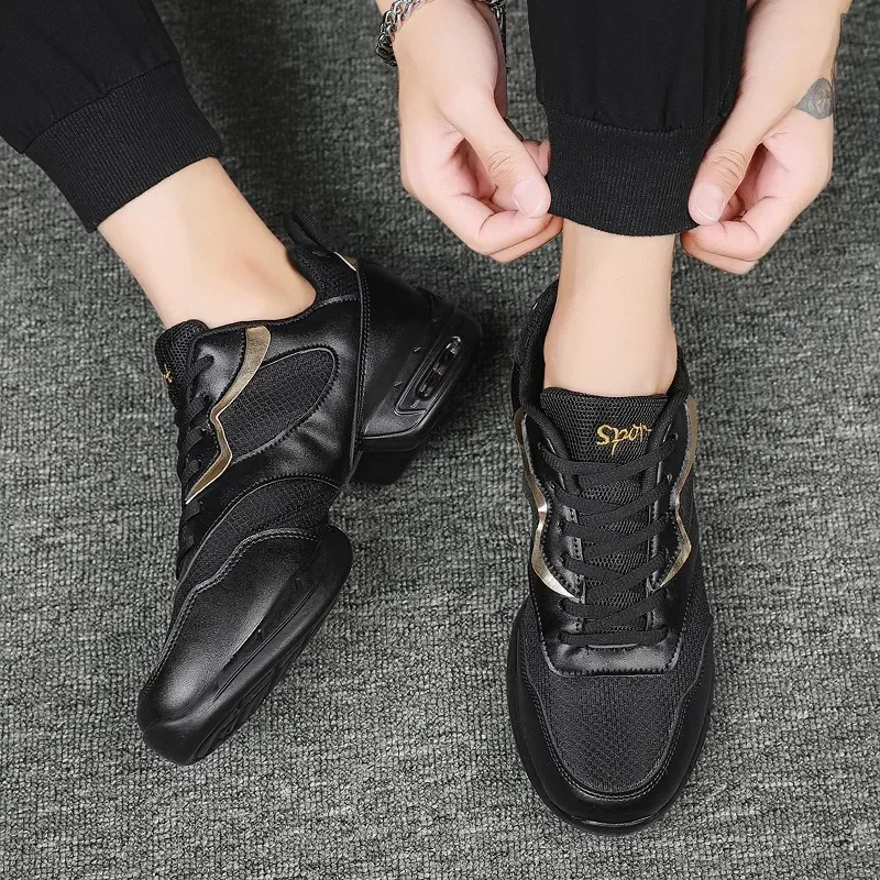 New Soft Men Shoes Sports Increased Anti-skid Square Dance Shoes Sneakers Net Jazz Shoes Fitness Team Performance Shoes 4