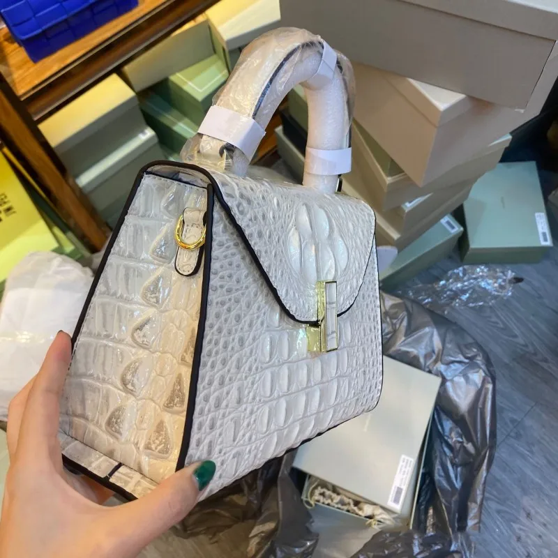Borsa a mano da donna vintage con patta e risvolto, in pelle crosta, nuova borsa a tracolla di design da donna, a tracolla singola_voghion.com