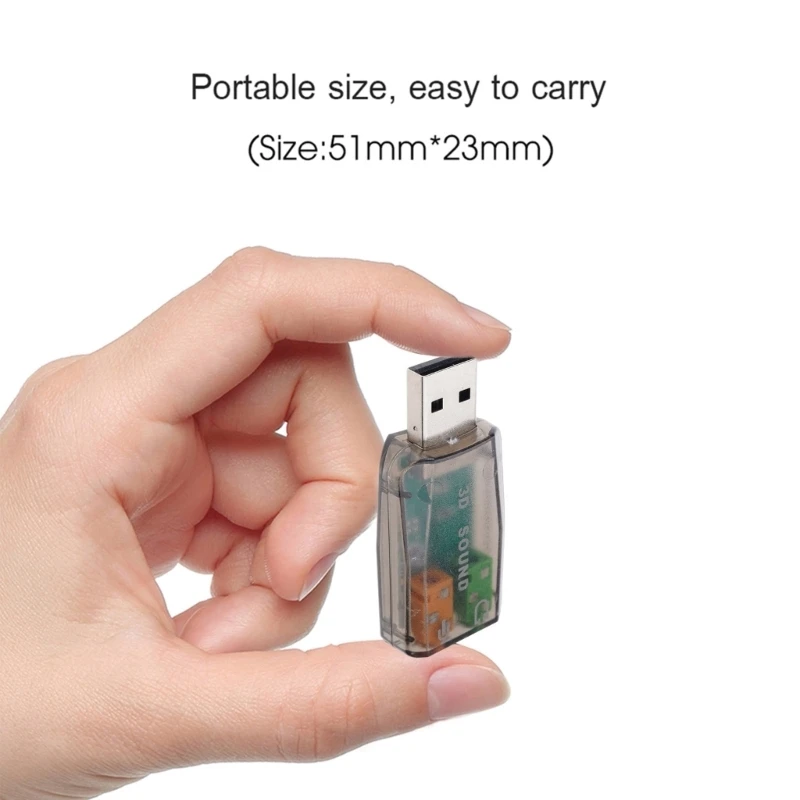 SB-3.5mm 잭 오디오 어댑터 USB 2.0-Aux 마이크 헤드폰 외부 3D 사운드 카드 HFR8103 칩(PC용)