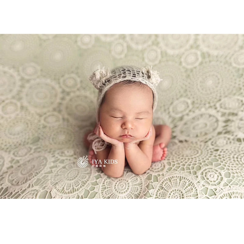 ニューボーンフォト小物 Lunebery flokati 45cm 丸型 Newborn Photography Blanket 45cm New Zealand Curly Wool Mats