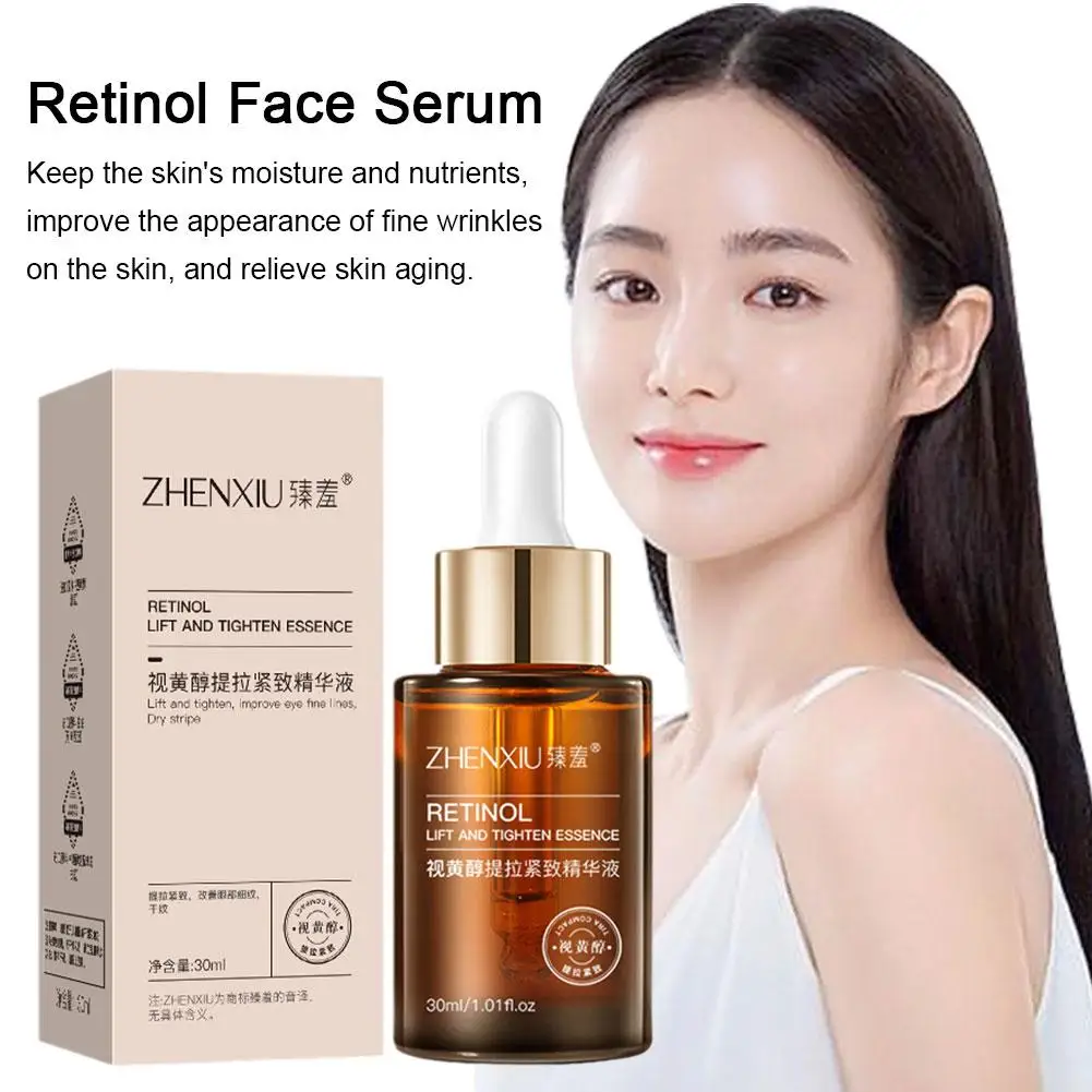 30ml Retinol Facial Serum Whitening Brightening Moisturizing Fade Lines Hyaluronic Spots Wrinkle Anti Acid Lighten Fine Com B7N1