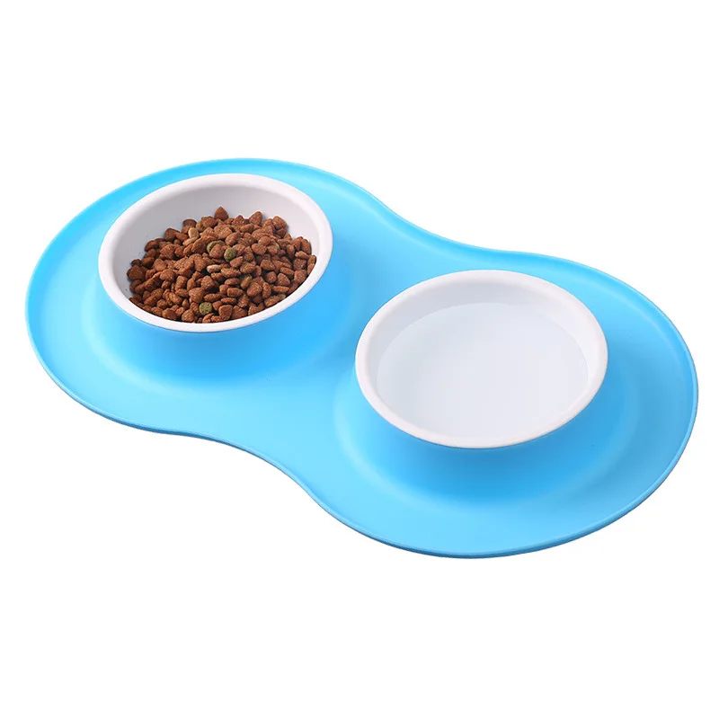 Anti-splash Double Food Bowls For Large Dogs Silicone Dog Bowl Mat Water  Drinking Bowl For Cats Anti Slip Dog Dish Accessories - AliExpress