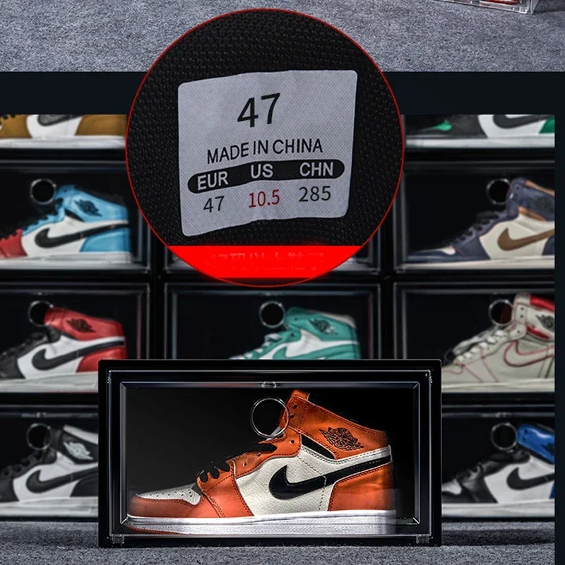 Shoe Storage Box Shoe Rack 1pcs/set AJ Sneakers Box plastic shoe box Stackable Cabinet Storage Box high-top Dustproof AJ shoes organizers