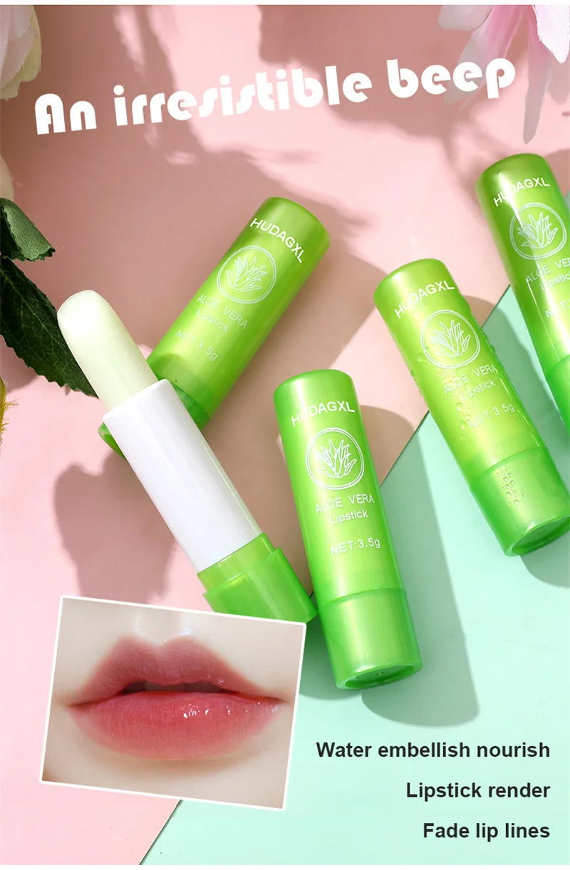Long Lasting Smooth Aloe Color Changing Lip Balm Aloe Vera Lipstick Moisturizing, hydrating, waterproof and cracking Aloe Vera Lip Balm_voghion.com