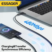 Essager PD 100W Type C to C Cable USB Type-C 5A Fast Charging Mobile Phone Cable For MacBook iPad Oneplus Xiaomi iPhone 15 Cable - Image 3