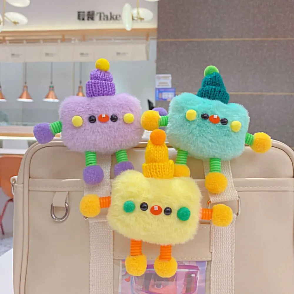 

Relief Toys Bag Ornament Car Keychain Spring Robot keychain Plush Keyring Spring Hands And Feet Robot Keychain Bag Pendant