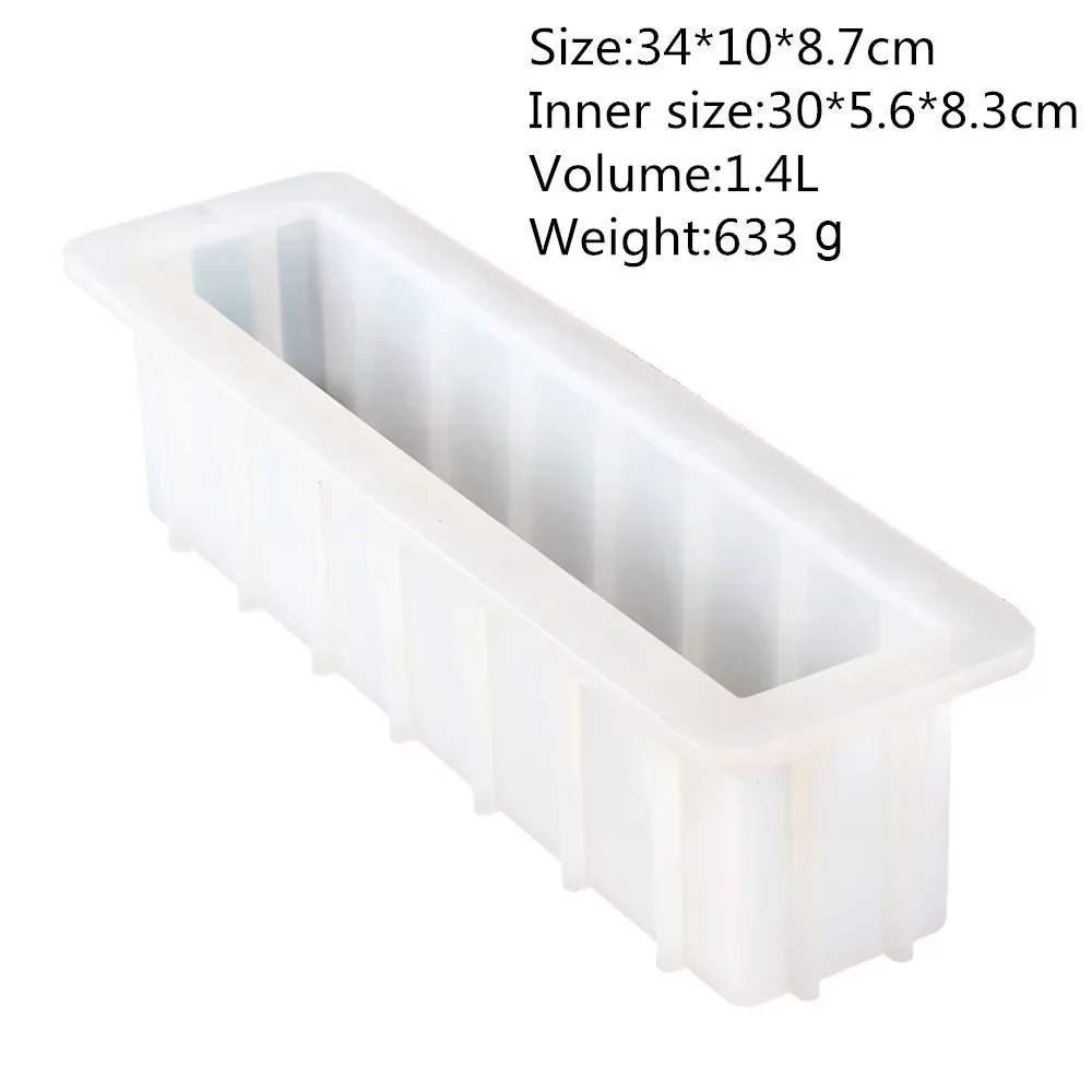 Silicone Mold Soap Molds Handmade Long Loaf Soap Mold Rectangle Food Grade Silicone For Cake Baking Tool DIY Candy Toast Fudge Meatloaf Cold Process Soap