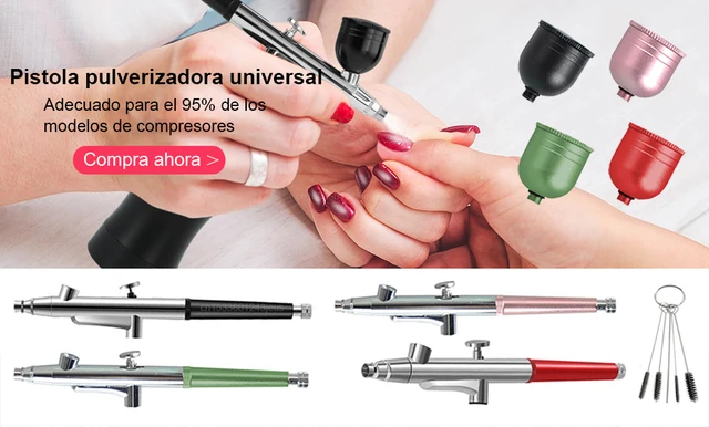 Aerógrafo portátil con compresor para uñas, aerógrafo para pintura de  pasteles, manualidades, arte de uñas - AliExpress