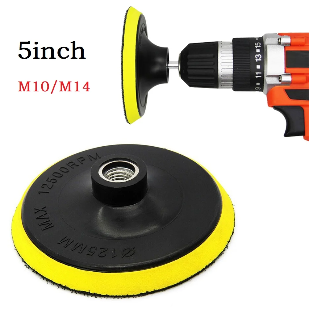 

1pcs 125mm Hook Loop Buffing Pad Rotary Backing Pad M10/M14 Drill Adapter For Buffing Cleaning MAX 12500 RPM Rotating Speed