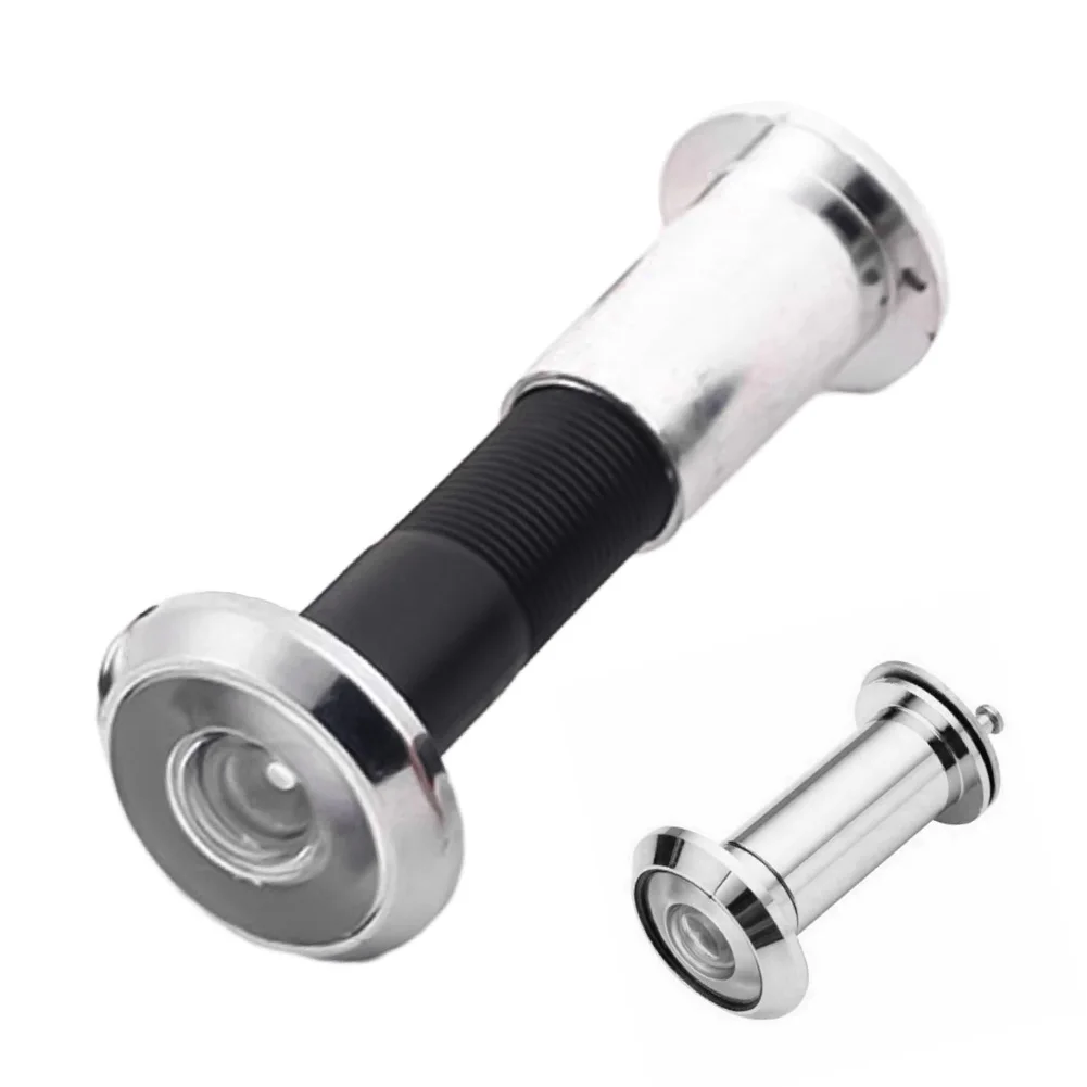Door Peephole Wide Angle 200 Degree Viewing Angle Metal Housing Adjustable Threaded Tube Convenient Installation