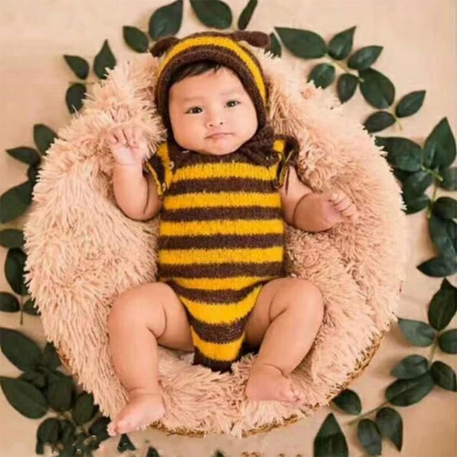 2 unids/set accesorios de disfraces de fotografía recién nacido 3/6 meses  bebé lindo mono de ganchillo de abeja y sombreros ropa - AliExpress