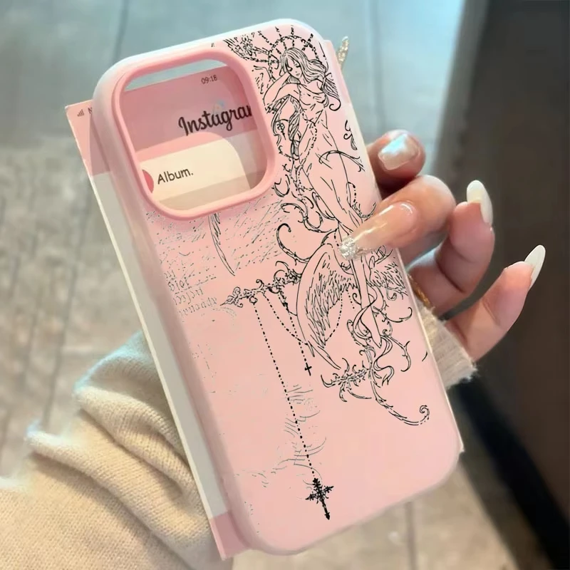 Gothic Angel Crossline Shockproof Phone Case