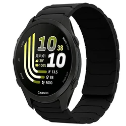 Versatile Silicone Smartwatch Strap with Magnetic Breathable Design - Forerunner 170 ( Black)