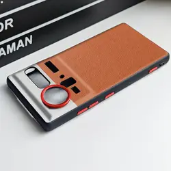 Fashionable Two - Tone PU Leather Shockproof Case with Metal Buttons for ZTE nubia Z80 Ultra (1)