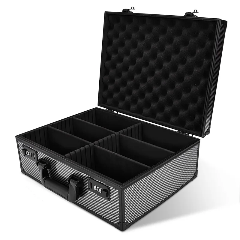 תיבת אחסון כרטיסי מסחר עם מנעול שילוב, תיק כרטיסי ספורט עם מחיצות נשלפות לכרטיסי בייסבול