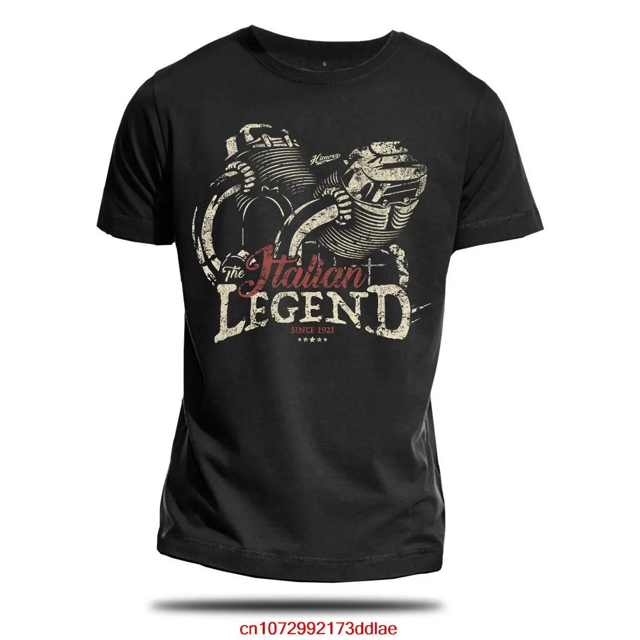 T-Shirt Legenda Italia Diskon Besar Schwarz // Kaus Oblong Himora California V11 V7 Penggemar Motor Kustom Aldult Remaja Uniseks